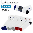 ポロ ラルフローレン 靴下 824006PK4 メンズ 6P CLASSIC SPORT マルチカラーロゴ リブ ショートソックス Polo Ralph Lau...