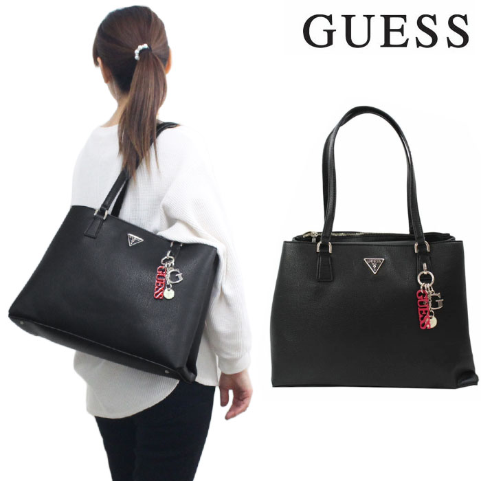 ゲス バッグ VG774223 BLACK BECCA チャーム付き トートバッグ バック ブラック GUESS ab-357800 ブランド