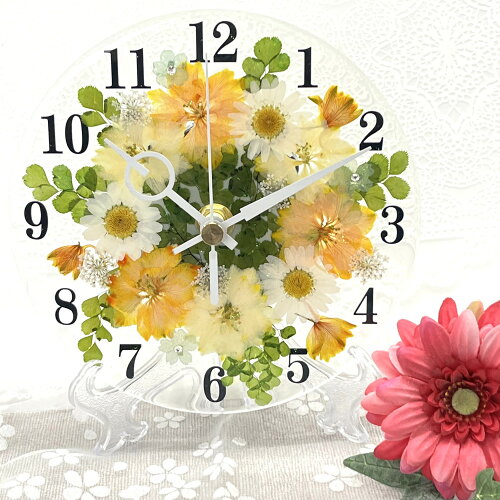 お花が好きな方への花時計ギフト！可愛いボックス入り押し花 花時計 ...