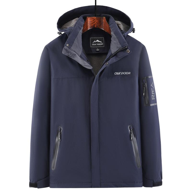ジャケット メンズ 裏起毛 厚手 防風 防水 透湿 マウンテンパーカー 多ポケット フード付き ゆったり 大きいサイズ ビッグシルエット アウトドア キャンプ 登山 レジャー カジュアル アウター ブルゾン 秋冬
