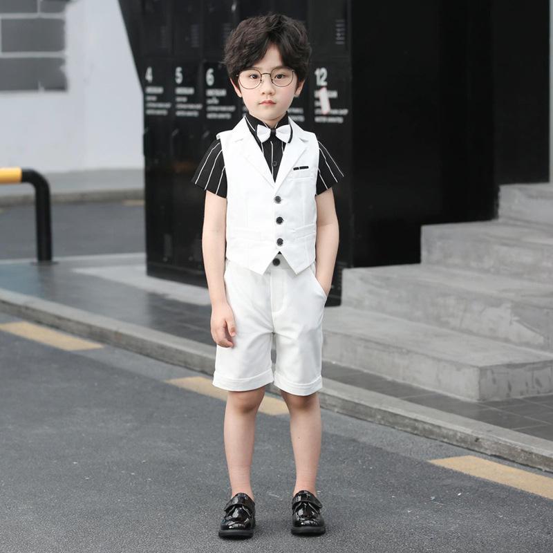 スーツ 男の子 男児 ボーイズ セットアップ ジャケット ベスト フォーマル 礼服 ブリティッシュスタイル 薄手 かっこいい おしゃれ 春夏 発表会 結婚式 七五三 入学式 卒園式 リングボーイ