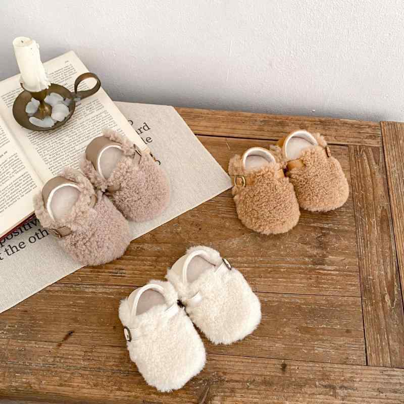ベビーシューズ 男の子 女の子 0歳 1歳 秋冬 あったか 厚手 モコモコ フリース ゴム底 ソフトソール 滑..