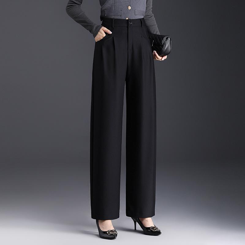 カジュアルパンツ レディース ゆったり 体型カバー 細見え テーパード ハーレム サルエル ウエストゴム ロング丈 ハイウエスト ポリエステル混 通勤 オフィス きれいめ 秋冬