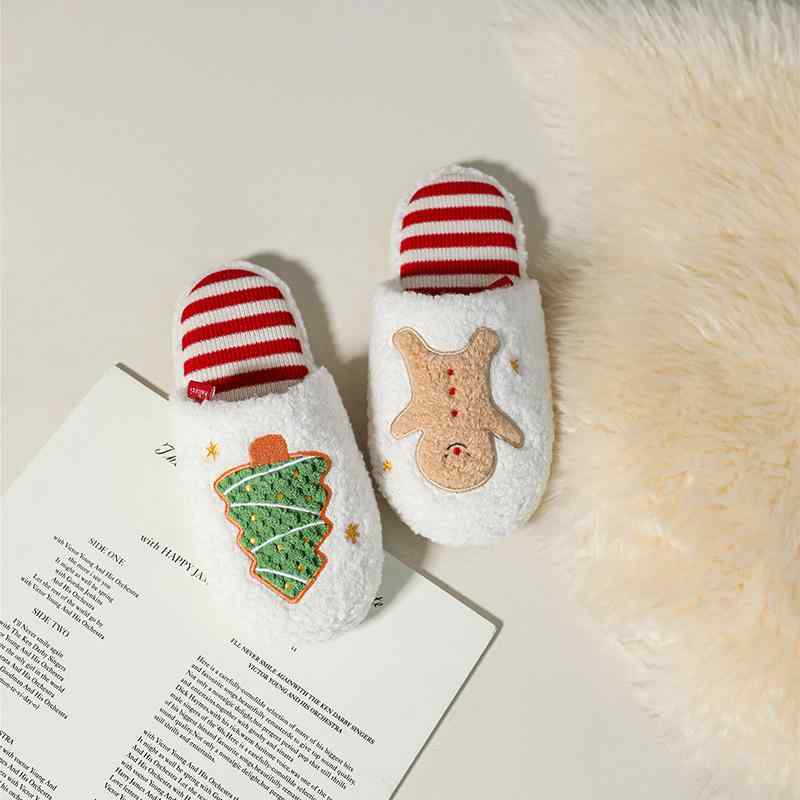 ルームシューズ レディース クリスマス ジンジャーブレッドマン キャラクター かわいい 滑り止め 保温 ..