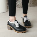 パンプス レディース 春秋冬 英国風 ブリティッシュスタイル レトロ 学生向け オフィス 通勤 普段使い 万能 ハイヒール チャンキーヒール 太ヒール 安定感 ...