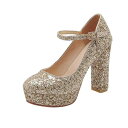 パンプス レディース シルバー ゴールド 超ハイヒール プラットフォーム チャンキーヒール 美脚 結婚式 ウェディング 披露宴 二次会 パーティー フォーマル ...