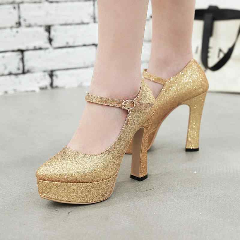 パンプス レディース 春秋 赤 レッド ゴールド シルバー スパンコール ウェディング ブライダルシューズ 結婚式 パーティー 厚底 チャンキーヒール ハイヒー...