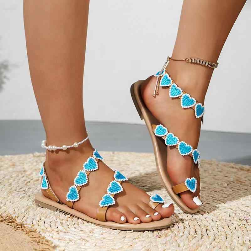 サンダル レディース トゥリング フラット 花柄 リゾート ビーチ 軽量 大きいサイズ PUレザー ゴム底 ..