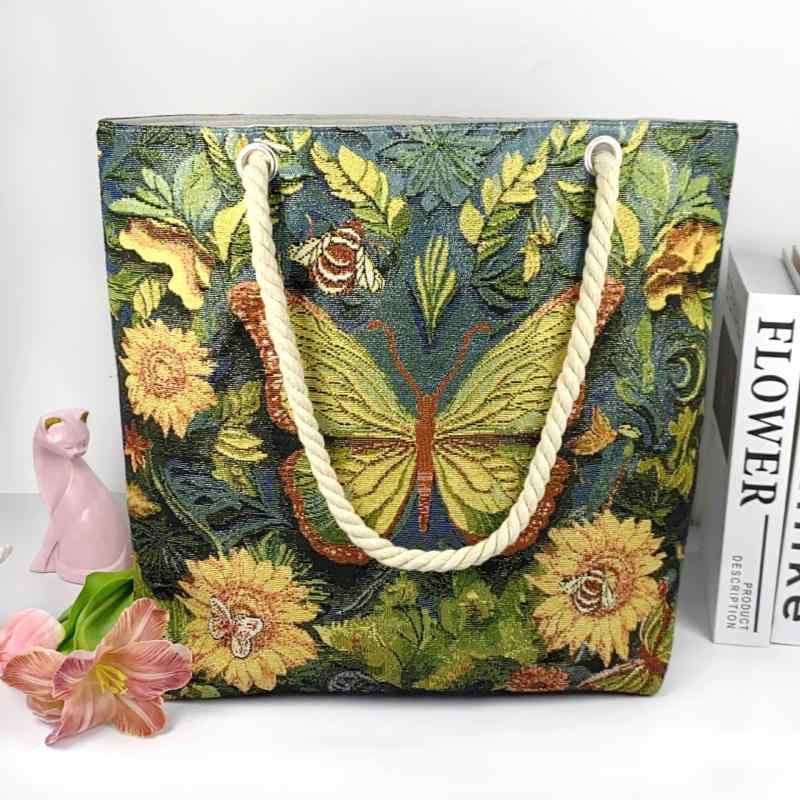 ショルダーバッグ レディース 3D 両面 金糸刺繍 グリーン 立体蝶 大容量 ファッション おしゃれ 上品 ..