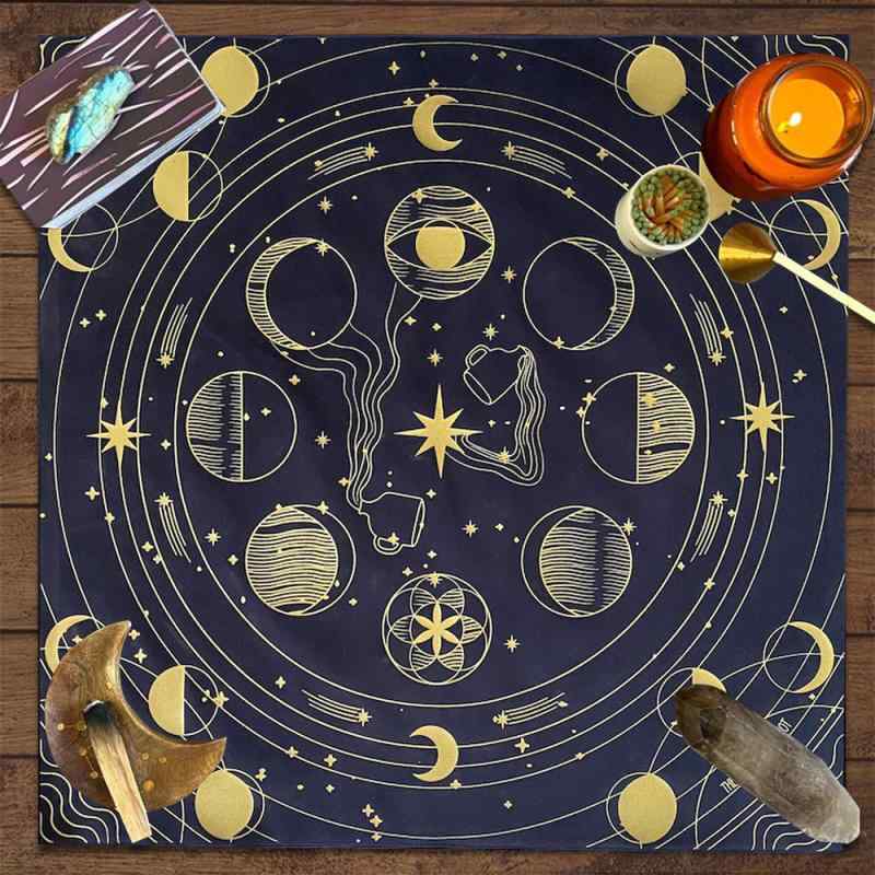 タロットクロス テーブルクロス タロットカード 占い スピリチュアル 抽象 月 星 宇宙柄 北欧風 ポリエ..