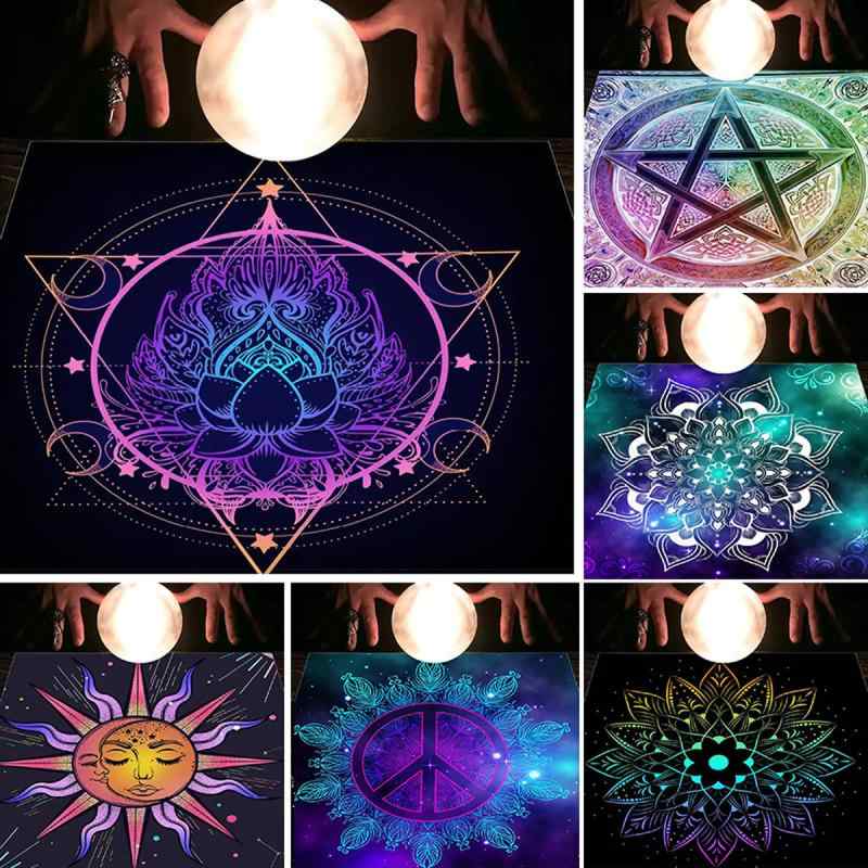 タロットクロス テーブルクロス タロットカード タロット占い用 月の満ち欠け 星座 太陽 星 スマイル柄..