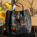 バッグ レディース 手描き 蓮柄 香雲紗 桑蚕シルク 竹製ハンドル 新チャイナスタイル ハンドバッグ 縦型スクエア ミディアム カジュアル チャイナドレス向け 春夏