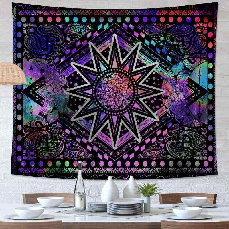 タペストリー 紫色 タロットカード柄 プリント 花柄 植物柄 アメリカンスタイル インテリア 壁掛け ファブリックポスター 背景布 ウォールアート お部屋飾り リビング 寝室 ダイニング用 ポリエステル素材