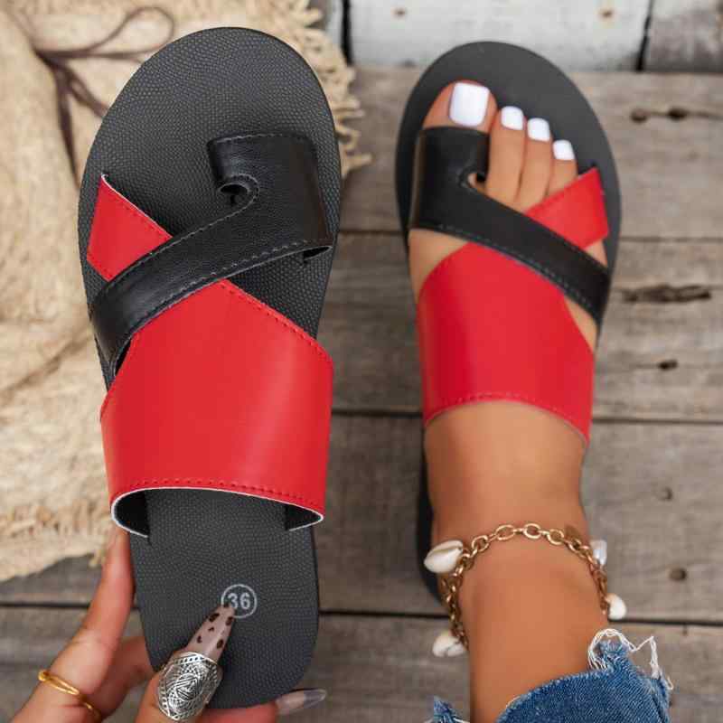 ビーチサンダル レディース 女性用 トゥリング トングサンダル フラットソール カジュアル 海 リゾート..