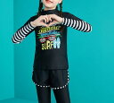 水着 キッズ ジュニア 女の子 長袖 セパレート スイムウェア 上下セット UVカット スイムパンツ ポリエステル ナイロン素材 プール 海水浴 水泳 マリンスポーツ