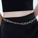 ウエストチェーン レディース デザイナーズ オリジナル 個性的 ユニセックス 高級感 金属製 ラインストーン スカート ワンピース パンツ 2WAY ドレスアップ