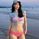 水着 レディース ビキニ 体型カバー セクシー スタイルアップ 赤色 競泳用 練習用 ポリエステル 伸縮性