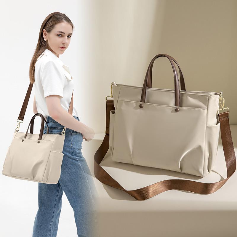 PCバッグ レディース 女性用 ビジネス 通勤 オフィス 出張 ショルダーバッグ 斜めがけ 肩掛け 手提げ ハンドバッグ 大容量 防水 撥水 軽量 オックスフォード生地 16インチPC収納 書類対応 春夏