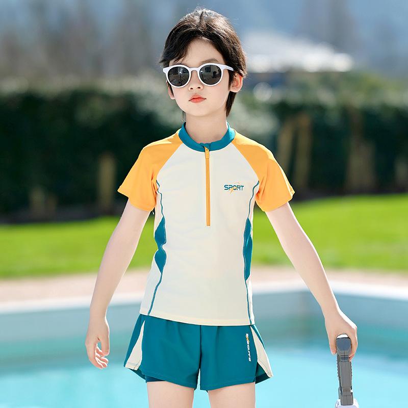 セパレート水着 男の子 キッズ ジュニア スイムパンツ 小学生 中学生 ポリエステル素材 速乾性 UVカット 水泳 プール 海水浴 練習用 快適 伸縮性