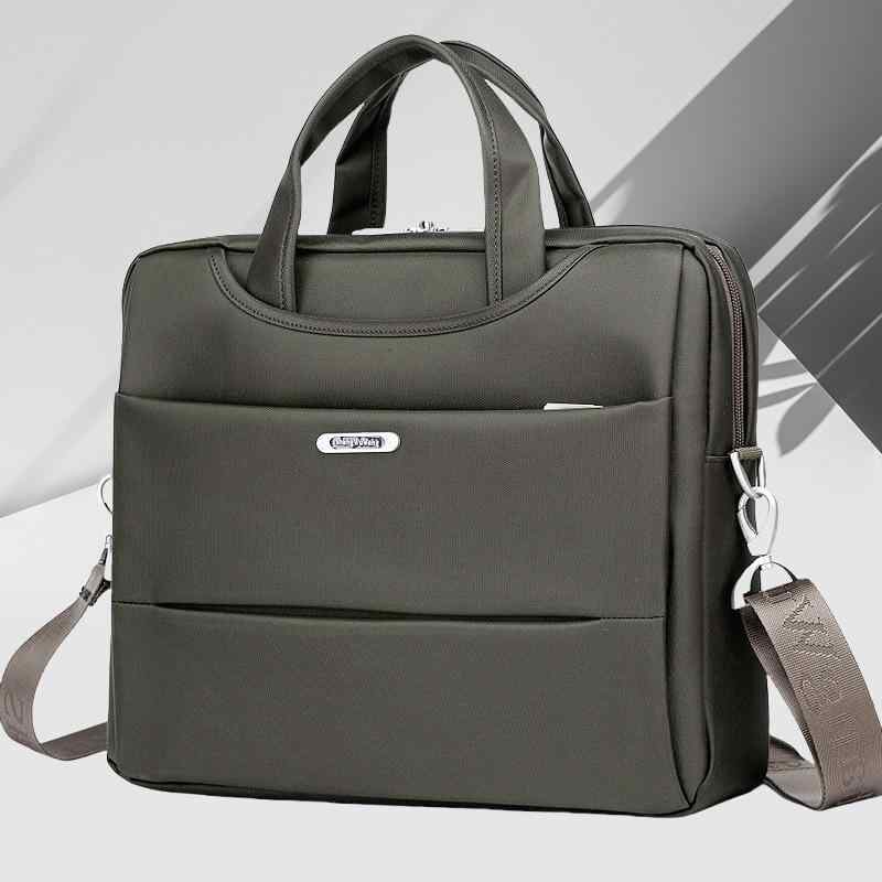 PCバッグ メンズ ビジネス ブリーフケース ナイロン 防水 軽量 高耐久 手提げ ショルダーバッグ 斜めがけ 14インチノートパソコン対応 黒 カーキ 通勤 出張 オフィス 社会人 学生