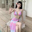 水着 レディース セクシー ビキニ ワンピース ビーチワンピース チュニック タイト ハイウエスト 花柄 パープル 体型カバー 露出少なめ 旅行 リゾート