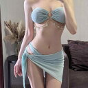 水着 レディース ビキニ 欧米風 セクシー ホルターネック 競泳用 高見え リゾート 温泉 海水浴 練習用 スイムウェア ブルー
