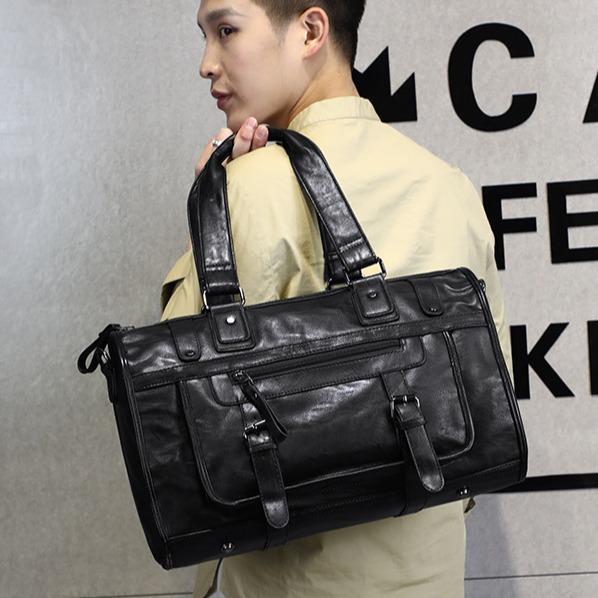 鞄 男性用 PCバッグ ビジネス鞄 ブリーフケース 旅行鞄 ショルダーバッグ 斜め掛け 手提げ 大容量 PUレ..