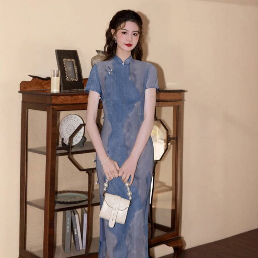 チャイナドレス レディース フェミニン スタイリッシュ 向け 文芸 美しい 春夏 少女 日常 ワンピース 中国スタイル チャイナドレス レディース フェミニン スタイリッシュ 向け 文芸 美しい 春夏 少女 日常 ワンピース 中国スタイル
