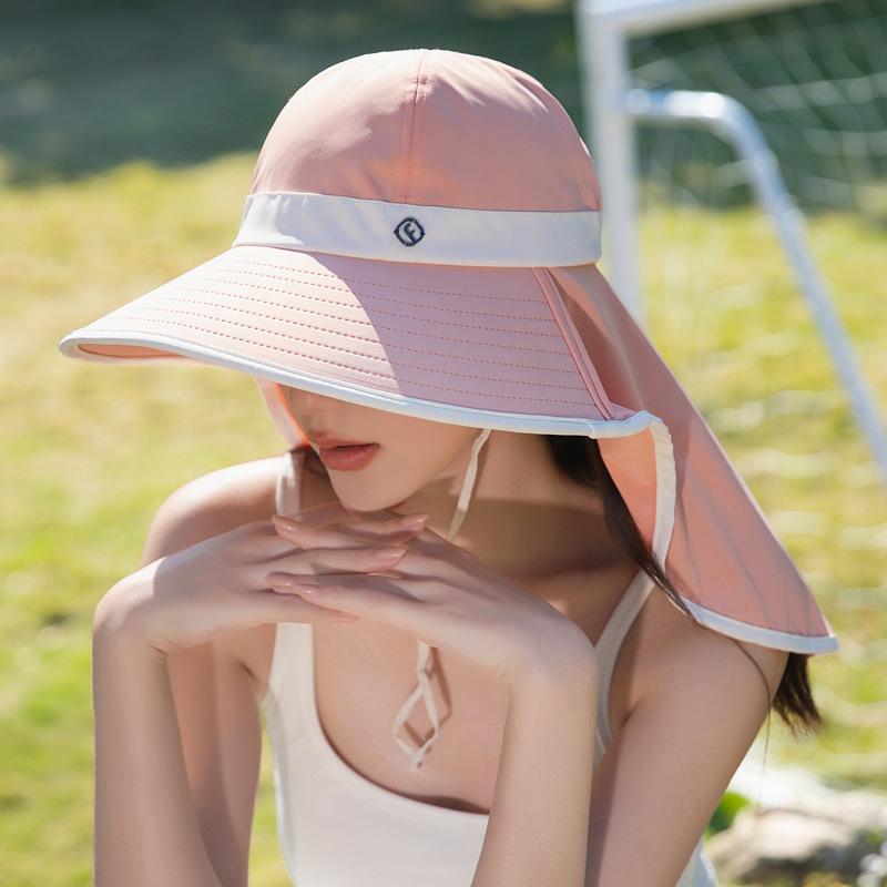 サンハット アウトドア 野外 日よけ 帽子 レディース 夏 女性用 紫外線対策 日焼け対策 帽 つば広 首ガード ショール 夏用 防風 サンバイザー