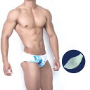 スイムパンツ メンズビキニ 海パン フィットネス 男性用 カップ付き U字立体 膨らみ ポーチ 三角 スイムブリーフ 中国風水墨画 ブルー 百合柄