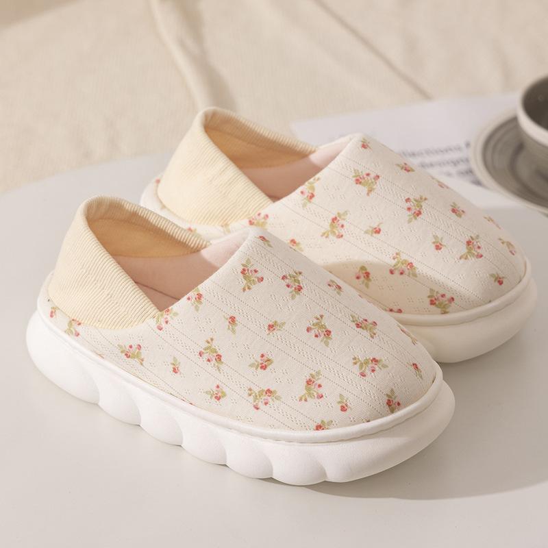 ルームシューズ レディース マタニティ 妊婦 産後 病院 入院用 綿 コットン 布製 厚底 クッション性 小..