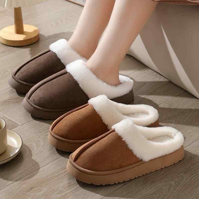 スリッパ ルームシューズ メンズ レディース 男女兼用 カップル あったか 保温 厚底 脚長効果 もこもこ..