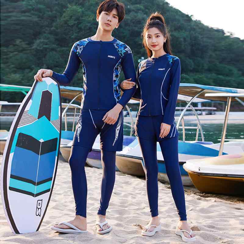 水着 ラッシュガード サーフスーツ 男女兼用 セパレート 長袖 ロングパンツ 体型カバー 細見え UVカット 日焼け対策 ペア スイムウェア プール ビーチ マリンスポーツ レジャー 春夏