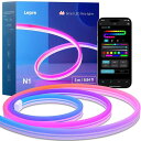Lepro スマート ledネオンライト Magicolor 流れる WIFIコントロール 虹色 ミュージックセンサー搭載 音に反応 動きのある 音楽ledライト RGB 非防水 調光調色 SMD3535 クリスマス 飾り 間接照明 DIY 店