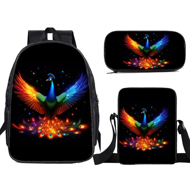 リュックサック 小学生 男女兼用 低学年 3点セット アニマル キャラクター柄 大容量 スクールバッグ シ..