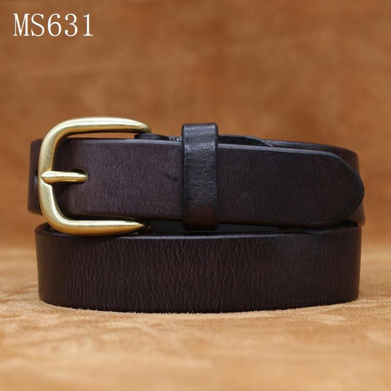 ベルト 女性用レディース やわらか 革 牛革 銅製ピンバックル シンプル 万能 ベルト デニム ジーンズ対応