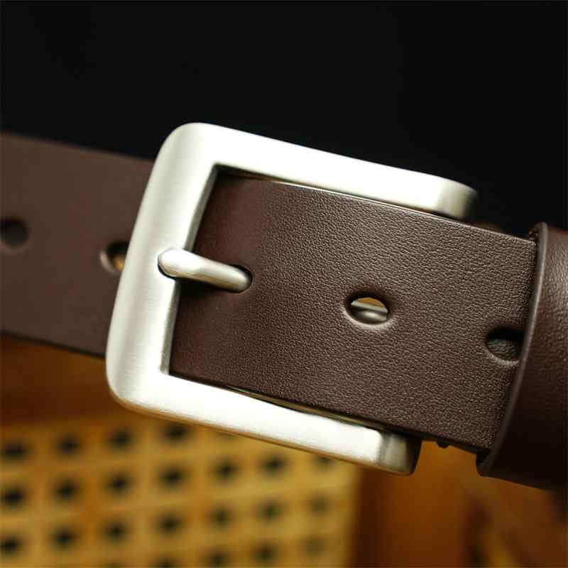 ベルト メンズ 男性用 トップグレーン牛革 一枚革 ヌメ革 芯通し レトロ ヴィンテージ カジュアル ステンレスバックル ベルト(4)