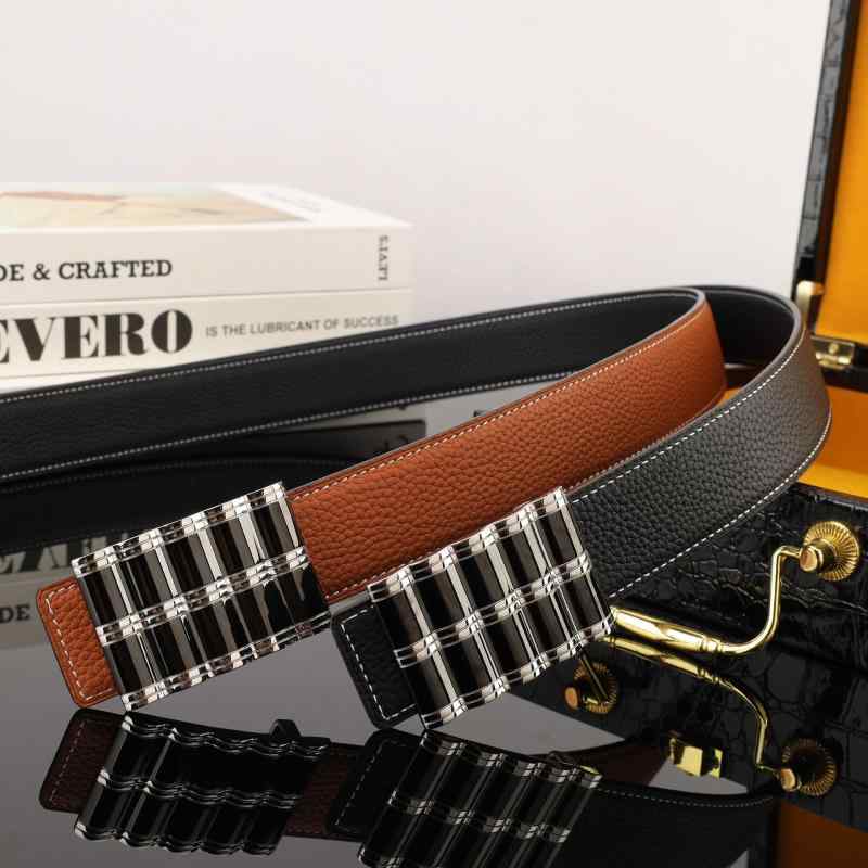 ベルト カジュアル 牛革 革 メンズ 男性用 リバーシブル ライチ柄 穴あき 万能 ベルト 腰帯