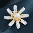 ブローチ パール レディース セレモニー コンサート 結婚式 贈り物 おしゃれ 胸飾り 高級感 上品 華やか フェイク 花 バロック風 ファッション 衣類飾り ...