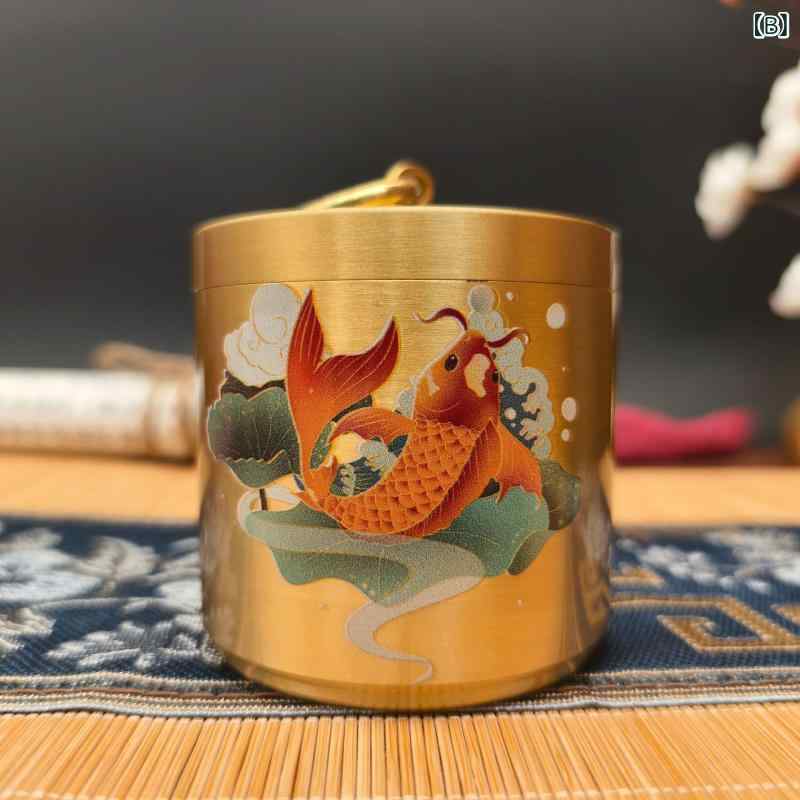 灰皿 真鍮 ブラス製 蓋付き 手描き 彩色デザイン 車内 オフィス 書斎 デスク用 自宅 ギフト プレゼント 贈答品 工芸品 置物 オブジェ 飾り インテリア雑...