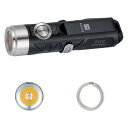 Aora A1-G4 キーホルダーライト、5000K、420ルーメン USB-充電防水小型懐中電灯(クリップ付)アウトドア用クリスマスギフト(ブラック)
