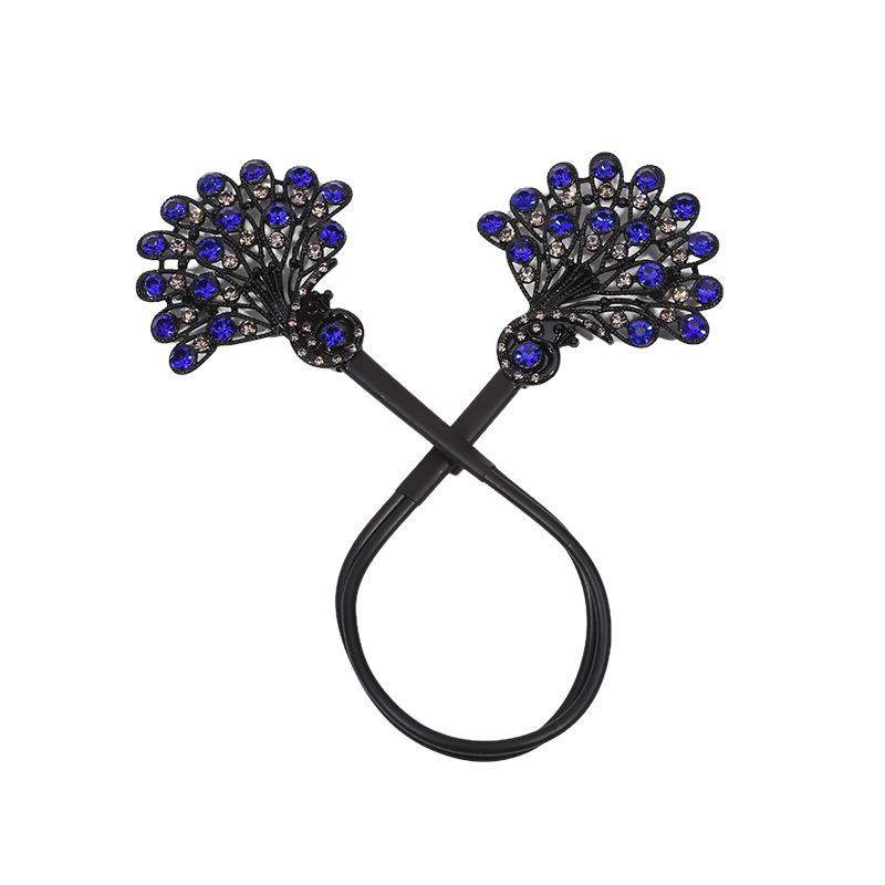 ヘアアクセサリー レディース 孔雀デザイン ツイストクリップ お団子メーカー まとめ髪 簡単アレンジ ズボラヘア お団子ヘア 華やか 髪飾り 合金製 レトロ アンティーク風 赤 紫 緑(x10)