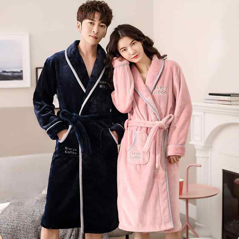 ローブ ペア カップル フランネル サンゴフリース 極厚 あったか 保温 防寒 レディース メンズ ロング..