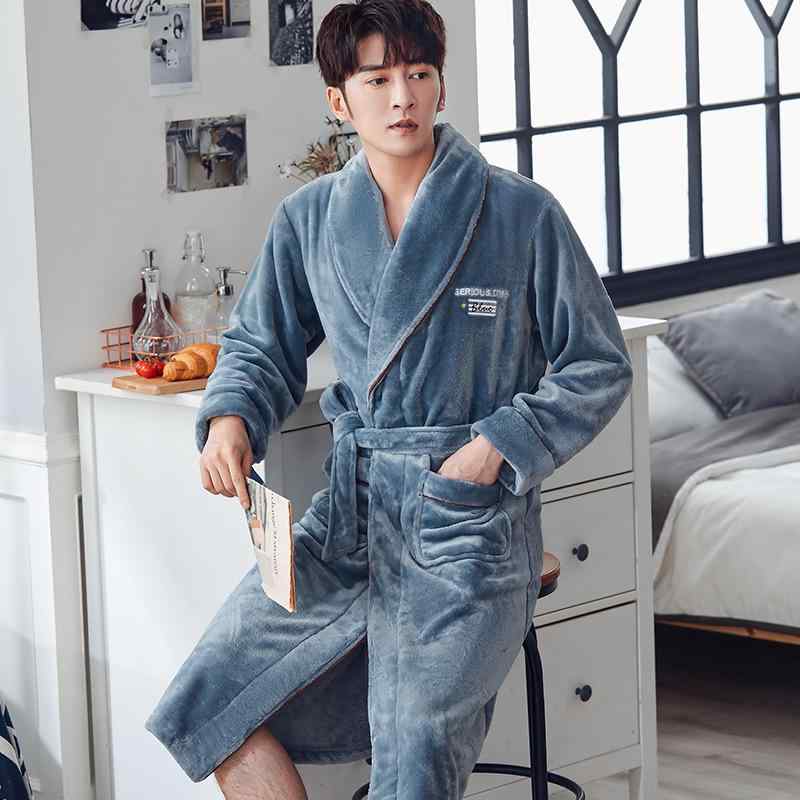 バスローブ メンズ 秋冬 サンゴフリース 厚手 あったか ロング丈 ゆったり 大きいサイズ ルームウェア ..