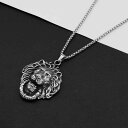 ネックレス メンズ ライオン ウルフ ヘッド ペンダント ボールチェーン チタン鋼製 ワイルド 高級感 ヒップホップ ストリート アメリカン 普段使い カジュアル アニマルモチーフ(4)