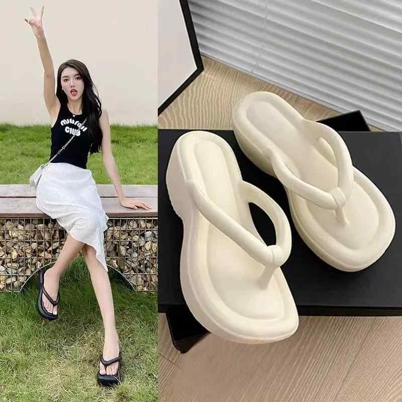 ビーチサンダル 男女兼用 厚底 EVA素材 鼻緒 滑り止め 防臭 夏用 室内履き 脚長効果 通気性 カジュアル..