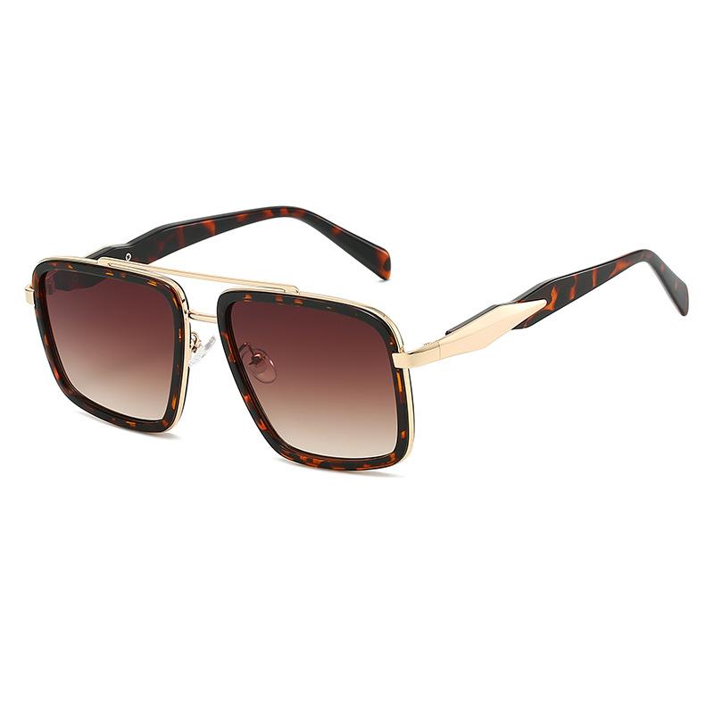 サングラス メンズ スクエアフレーム ダブルブリッジ ビッグフレーム アビエイター 欧米風 ファッショ..