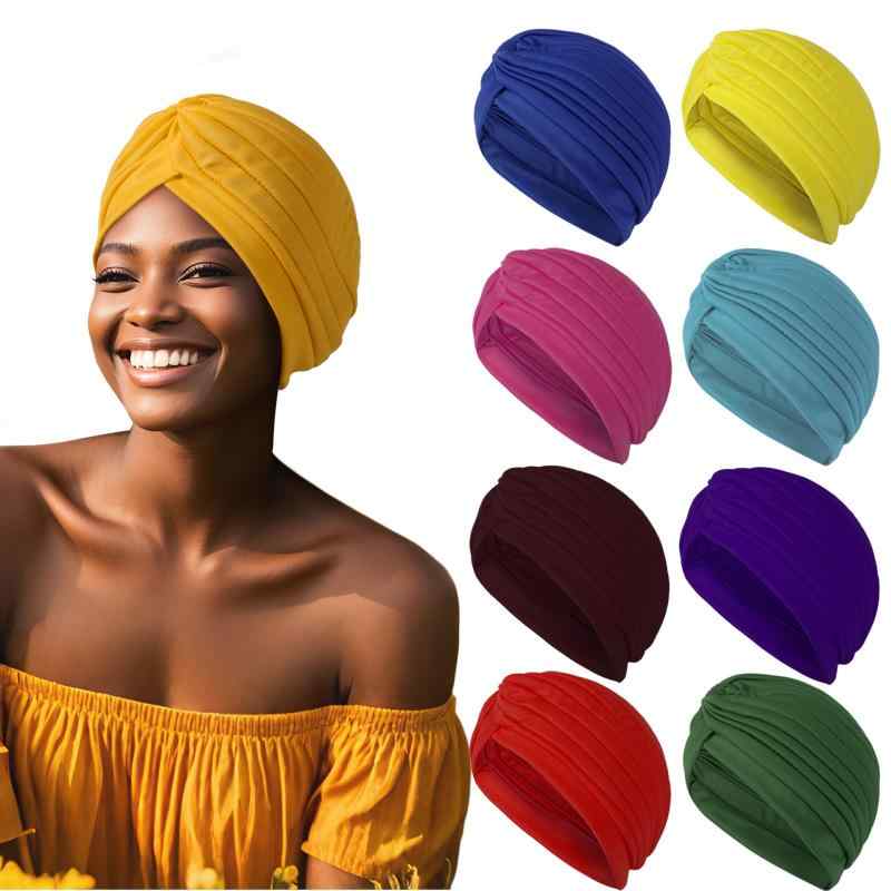 キャップ レディース 伸縮性 ストレッチ ヨガ ターバン インド風 イスラム風 ヘッドスカーフ 中東 無地..
