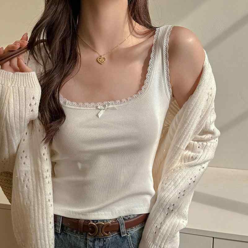 キャミソール レディース レース スリムフィット 着痩せ効果 脇肉カバー インナー トップス モダール ..