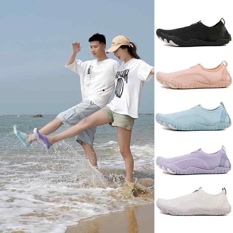 ウォーターシューズ 男女兼用 速乾 滑り止め アウトドア ビーチ スイミング 沢登り 渓流 水遊び 水陸両用 軽量 メッシュアッパー スリッポン ゴム底